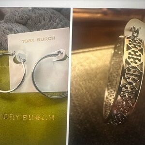 Tory Burch Silver Hoop Earrings